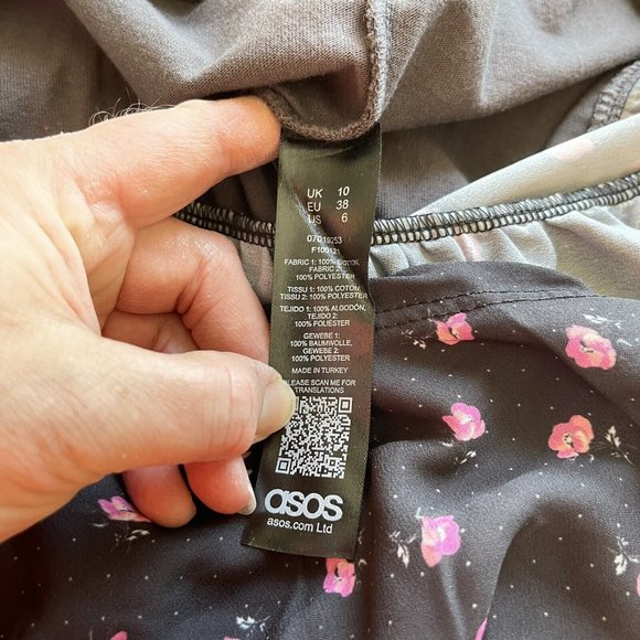 NWT ASOS Distressed T-Shirt Maxi Dress Womens sz 6 Cotton Knit Floral Stretch - Picture 9 of 12